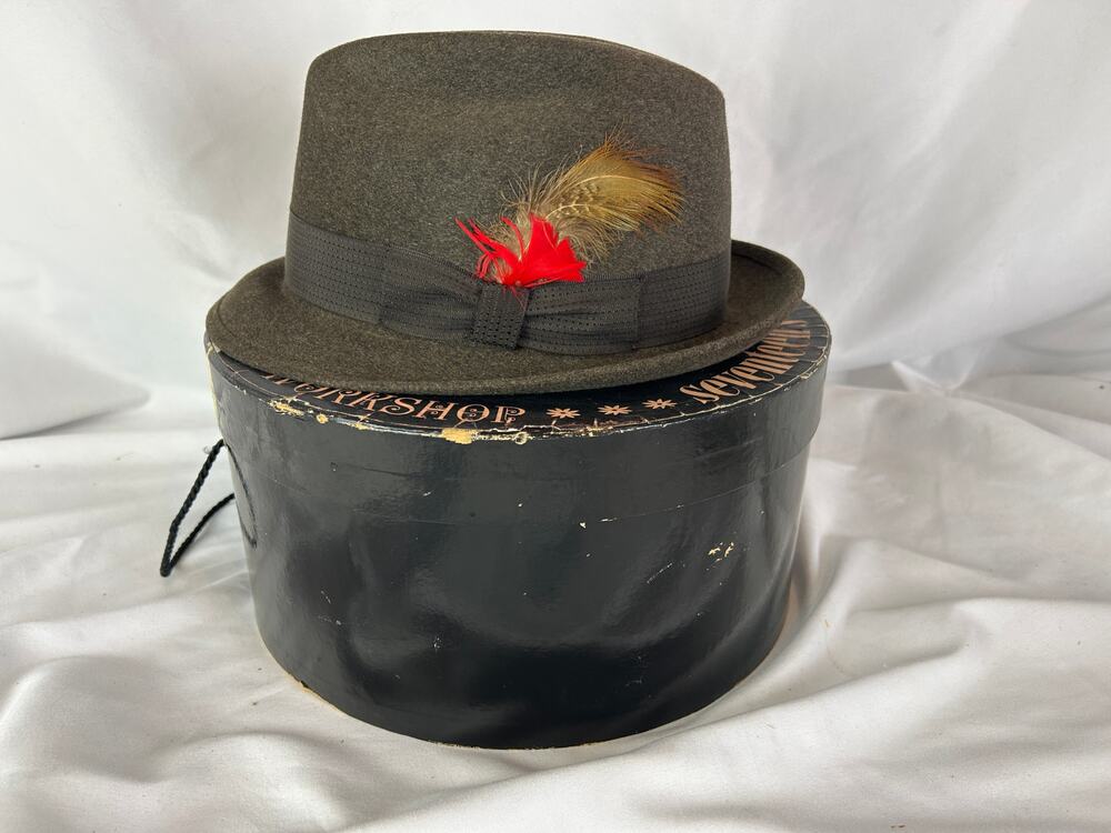 Dobbs Fifteen Brown Fur Felt Fedora Hat 7 1/4 With Box Vintage